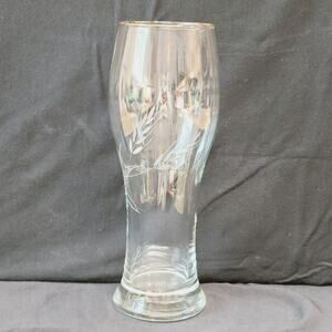 Vintage Beer Glass, Gold Rim, Wheat Fronds Etching, PRE-OWNED